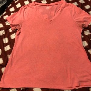 3/$15! Old Navy Neon Coral V-Neck Relaxed Fit T XL